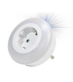 Φωτάκι Νυκτός 3 LED 0.8W με Αισθητήρα Ημέρας-Νύκτας & Ενσωματωμένη Πρίζα Σούκο SL34102