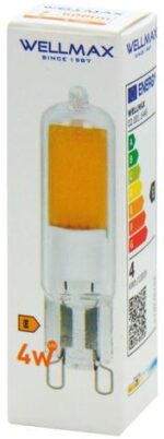 Λάμπα LED G9 230VAC 4W Θερμό Λευκό 3000K 500lm 320° Wellmax 02.001.1446 - Image 2