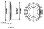 Μεγάφωνο Mini Φ45x9.5mm 0.5W 8Ω 89dB 650Hz ±20% EKS EKS4509 - Image 2