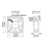 Ανεμιστήρας Sleeve Bearing 230VAC 80x80x25mm 19/23CFM 27/30dBA 8025-230SH Natural - Image 2