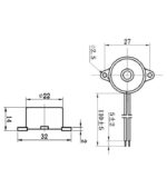 Buzzer με Καλώδιο 12VDC 90dB, 3.3kHz Φ22mm, Εύρος Λειτουργίας 6÷15VDC CZQ-2012B - Image 2