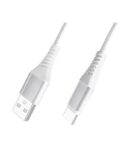 Pully Καλώδιο Ταχείας Φόρτισης USB-C σε USB-A 30W 1m Υφασμάτινο Λευκό MB380