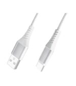 Pully Καλώδιο Ταχείας Φόρτισης USB-C σε USB-A 30W 1m Υφασμάτινο Λευκό MB380