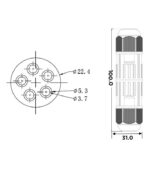 Σύνδεσμος 5 Καλωδίων 2.5mm² Στεγανός IP68 450V 24A με Λάστιχο M16A & Βιδωτή Κλέμμα - Image 2