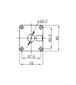 Μπουτονιέρα Καλωδίου 1 Κενής Θέσης Φ22.2mm IP40 72x80mm KND F-18Y - Image 2