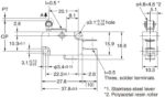 Microswitch Snap Action με Έλασμα 12mm & Ροδάκι, SPDT 15A/250VAC, 2.35N, Faston C&H V-155-1C25 - Image 4
