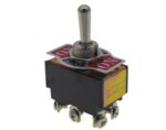 Διακόπτης Μοχλού Toggle (ON)-OFF-(ON) 6 Pin DP3T, 10A/250VAC, Φ12mm KN3C-223Α-A3