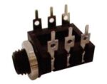 Βύσμα 6.3mm Stereo Θηλυκό για PCB Πλαστικό Μαύρο H021A