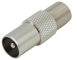 209195-o1.jpg Adaptor Βύσμα Κεραίας TV Αρσενικό σε F Θηλυκό Μεταλλικό HLB3231 - Image 1