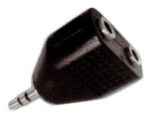 Adaptor 3.5mm Stereo Αρσενικό σε 2x3.5mm Stereo Θηλυκά Πλαστικό Μαύρο JT-3185B
