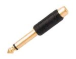 Adaptor 6.3mm Mono Αρσενικό σε RCA Θηλυκό Επίχρυσο Πλαστικό Μαύρο Ultimax AU3161G