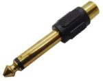 Adaptor 6.3mm Mono Αρσενικό σε RCA Θηλυκό Επίχρυσο Πλαστικό Μαύρο TP2-015