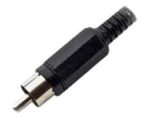 Βύσμα RCA Αρσενικό Πλαστικό Μαύρο Καλωδίου Φ5mm A001A