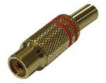 Βύσμα RCA Θηλυκό Επίχρυσο Κόκκινο Καλωδίου Φ5mm Ultimax RJ221G