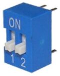 Dip Switch 2 Επαφών OFF-ON, 6.5x2.54mm, Βήμα 2.54mm για PCB DFT DS-2P