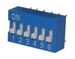 Dip Switch 6 Επαφών OFF-ON, 16.7x9.7mm, Βήμα 2.54mm για PCB ECE EDG106