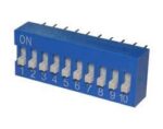 Dip Switch 10 Επαφών OFF-ON, 26.7x9.7mm, Βήμα 2.54mm για PCB ECE EDG110