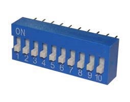 212881-o1.jpg Dip Switch 10 Επαφών OFF-ON, 26.7x9.7mm, Βήμα 2.54mm για PCB ECE EDG110 - Image 1