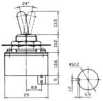 Διακόπτης Μοχλού Toggle OFF-ON 2 Pin SPST, 2A/250VAC, Φ12mm KN3-1 - Image 2
