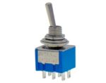 Διακόπτης Μοχλού Toggle ON-OFF-ON 6 Pin DP3T, 3A/250VAC, Φ6mm MTS-203-A1