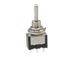 Διακόπτης Μοχλού Toggle (ON)-OFF-(ON) 3 Pin SP3T, 3A/250VAC, Φ6mm MTS-123-A1