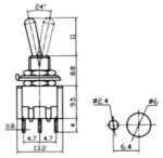 Διακόπτης Μοχλού Toggle ON-OFF-(ON) 3 Pin SP3T, 3A/250VAC, Φ6mm MTS-113-A1 - Image 2