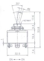 Διακόπτης Μοχλού Toggle ON-ON 6 Pin DPDT, 15A/250VAC, Φ12mm Ultimax T-1329 - Image 2
