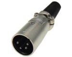 Βύσμα XLR 4 Pin Αρσενικό με Βίδα Καλωδίου Μεταλλικό Μαύρο LZ114