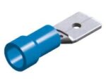 Ακροδέκτης Faston Ίσιος Αρσενικός 6.4mm για Καλώδιο έως 2.5mm² με Μπλε Μόνωση Ορείχαλκος M2-6.4V/8