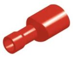 Ακροδέκτης Faston Ίσιος Θηλυκός 6.6mm για Καλώδιο έως 1.5mm² με Κόκκινη Πλήρης Μόνωση Χαλκός F1-6.4VF/8