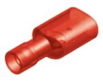 Ακροδέκτης Faston Ίσιος Αρσενικός 6.4mm για Καλώδιο έως 1.5mm² με Κόκκινη Πλήρης Μόνωση Ορείχαλκος M1-6.4AF/8