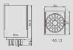 Ρελέ Ηλεκτρομαγνητικό 48VAC 10A 2 Επαφών N.C+N.O 8 Pin Λυχνίας Asiaon 60.12-2 - Image 3