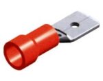 Ακροδέκτης Faston Ίσιος Αρσενικός 4.8mm για Καλώδιο έως 1.5mm² με Κόκκινη Μόνωση Ορείχαλκος M1-6.4V/8