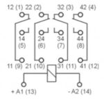 Ρελέ Ηλεκτρομαγνητικό 12VAC 6A 4 Επαφών N.O+N.C 10 Pin Faston Relpol R4N2014235012WT - Image 3