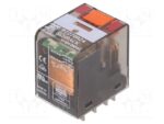 Ρελέ Ηλεκτρομαγνητικό 24VAC 12A 2 Επαφών N.O+N.C 8 Pin Faston Schrack PT270R24