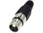 Βύσμα XLR 3 Pin Θηλυκό Καλωδίου Μεταλλικό Μαύρο JT-2042