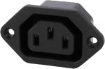 Βύσμα Ρεύματος 3 Pin C13 Θηλυκό για Panel 220VAC 10A AC-7060B
