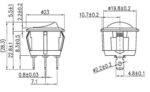 Διακόπτης Rocker OFF-ON 3 Pin SPST, Φωτιζόμενος Κόκκινος 20A/14VDC, Φ20.2mm SCI R13-112B2-02-BBR - Image 5