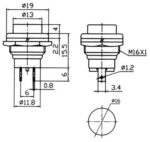 Πιεζοδιακόπτης Push ON SPST-NO, 2A/250VAC Φ16mm Μαύρος PBS-26B - Image 2