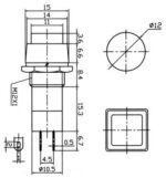 Πιεζοδιακόπτης Push OFF SPST-NC, Φ12mm Κόκκινος Ultimax PB303C - Image 2