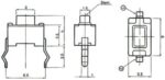 Microswitch TACT 2 Pin SPST-NO, 1.76N, 0.05A/24VDC, 6x3.5x5mm THT Jianfu TVBP06 - Image 2