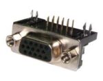 Βύσμα D-Sub 15 Pin (3x5) Θηλυκό Γωνία για PCB 108-HD-15S