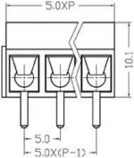 Κλέμμα για PCB 2 Επαφών με Βήμα 5mm, Καλώδιο έως 1.5mm XY301V-A-2P - Image 2