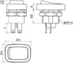 Διακόπτης Rocker ON-ON 6 Pin DPDT, 3A/250VAC, Φ12.2mm SCI R13-213B - Image 3
