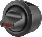 Διακόπτης Rocker OFF-ON 4 Pin SPST, Φωτιζόμενος Κόκκινο LED 20A/14VDC, Φ20.2mm SCI R13-112LP-02-BBRR-0D-L-1