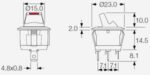 Διακόπτης Rocker OFF-ON 4 Pin SPST, Φωτιζόμενος Κόκκινο LED 20A/14VDC, Φ20.2mm SCI R13-112LP-02-BBRR-0D-L-1 - Image 3