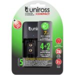 Uniross Φορτιστής Πρίζας 4+2 Μπαταριών Ni-MH Μεγέθους AA/AAA/9V με 4 Κανάλια Φόρτισης UNPCU004