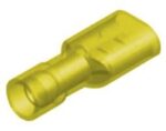 Ακροδέκτης Faston Ίσιος Θηλυκός 6.6mm για Καλώδιο έως 5mm² με Κίτρινη Πλήρης Μόνωση Nylon F5-6.4AF-T/8