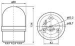 Φάρος LED 12VDC Πορτοκαλί Flashing Εφέ Φ89x134mm CNTD C-1081 - Image 2