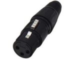 Βύσμα XLR 3 Pin Θηλυκό Καλωδίου Μεταλλικό Μαύρο JT2046Α
